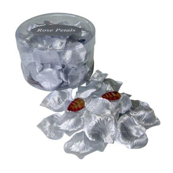 Silk Rose Petals Silver Artificial Flowers